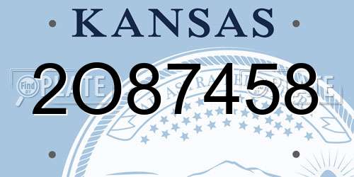 2O87458 Kansas License Plate