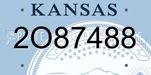 2O87488 Kansas License Plate