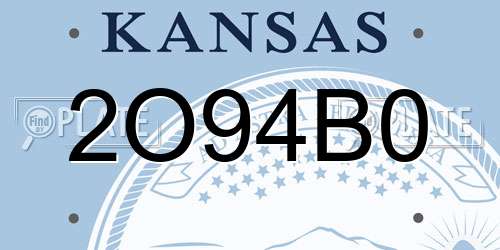 2O94B0 Kansas License Plate