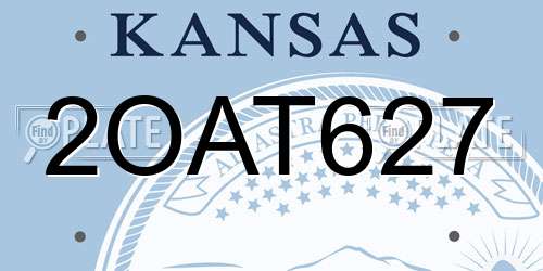 2OAT627 Kansas License Plate