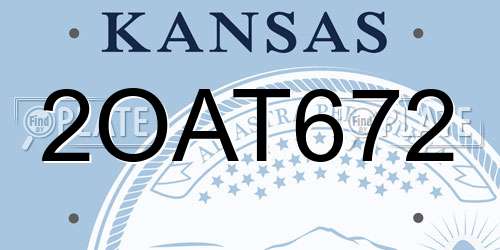 2OAT672 Kansas License Plate