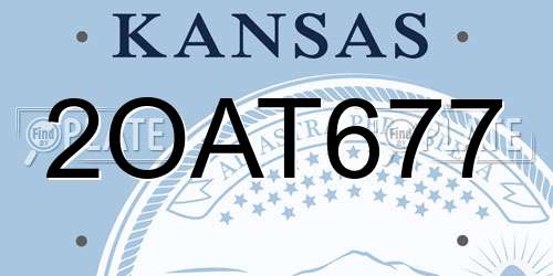 2OAT677 Kansas License Plate
