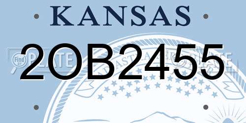 2OB2455 Kansas License Plate