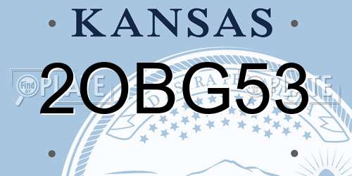 2OBG53 Kansas License Plate