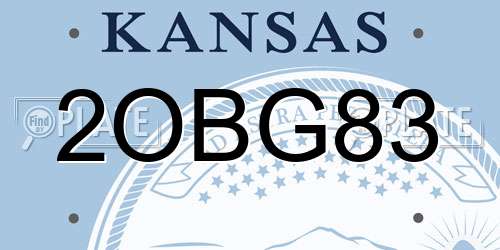 2OBG83 Kansas License Plate