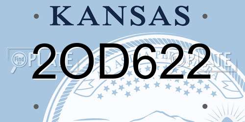 2OD622 Kansas License Plate