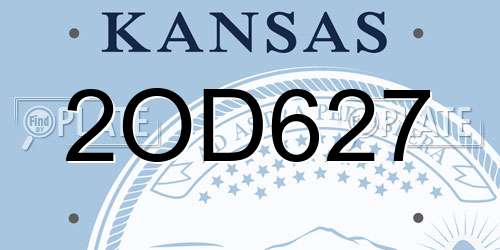 2OD627 Kansas License Plate