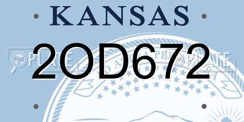 2OD672 Kansas License Plate