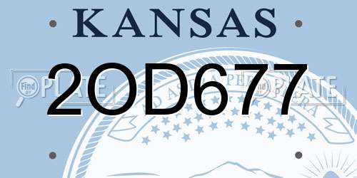 2OD677 Kansas License Plate