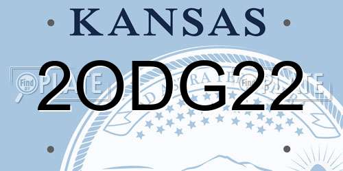 2ODG22 Kansas License Plate