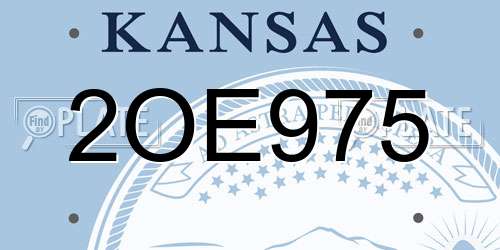 2OE975 Kansas License Plate