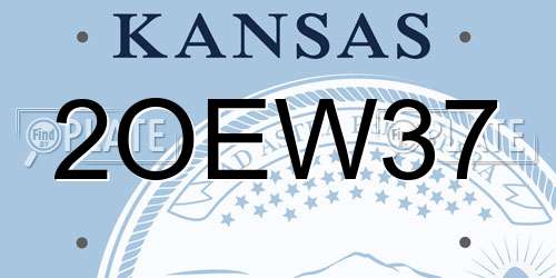 2OEW37 Kansas License Plate