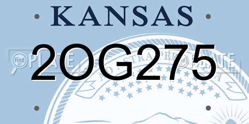 2OG275 Kansas License Plate