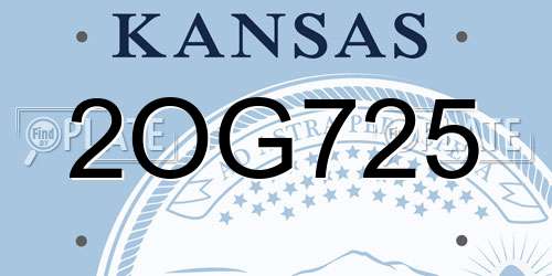 2OG725 Kansas License Plate