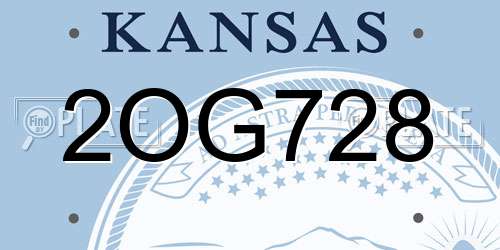 2OG728 Kansas License Plate