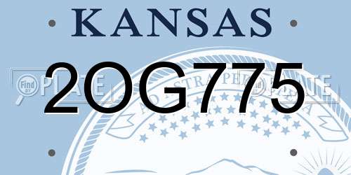2OG775 Kansas License Plate