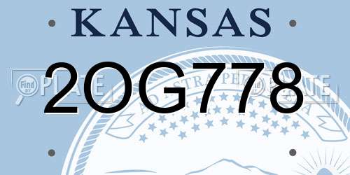 2OG778 Kansas License Plate