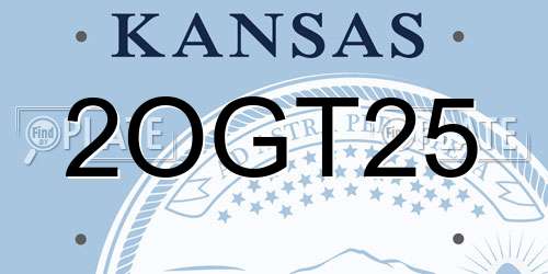 2OGT25 Kansas License Plate