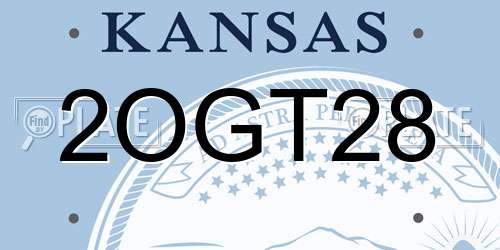 2OGT28 Kansas License Plate