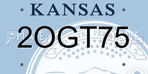 2OGT75 Kansas License Plate