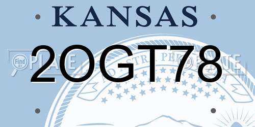 2OGT78 Kansas License Plate