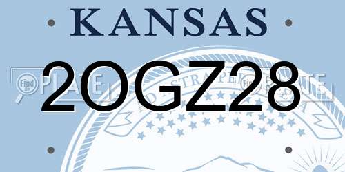2OGZ28 Kansas License Plate