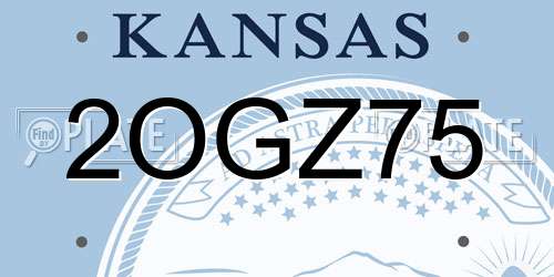 2OGZ75 Kansas License Plate