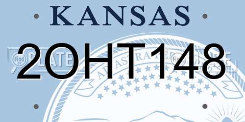 2OHT148 Kansas License Plate