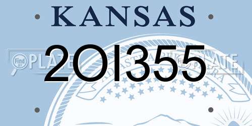 2OI355 Kansas License Plate