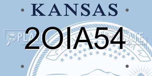 2OIA54 Kansas License Plate
