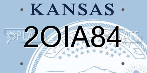 2OIA84 Kansas License Plate