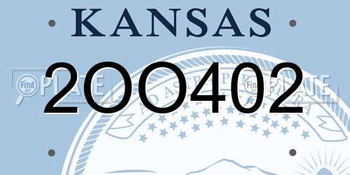 2OO402 Kansas License Plate