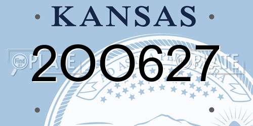 2OO627 Kansas License Plate