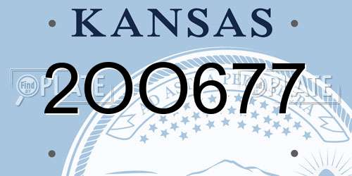 2OO677 Kansas License Plate