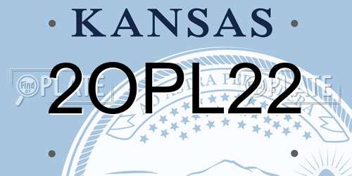 2OPL22 Kansas License Plate