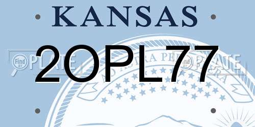 2OPL77 Kansas License Plate