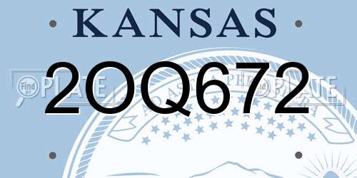 2OQ672 Kansas License Plate