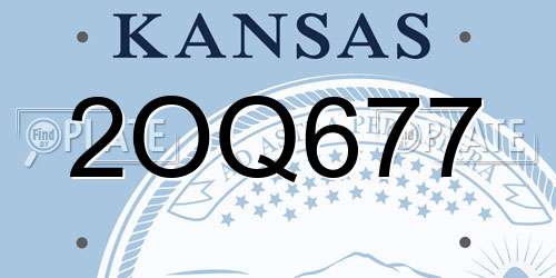 2OQ677 Kansas License Plate