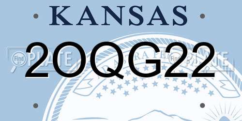 2OQG22 Kansas License Plate