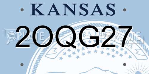 2OQG27 Kansas License Plate