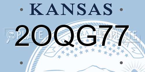 2OQG77 Kansas License Plate