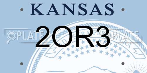 2OR3 Kansas License Plate