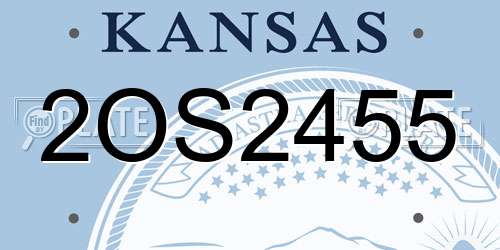 2OS2455 Kansas License Plate