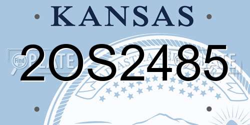 2OS2485 Kansas License Plate