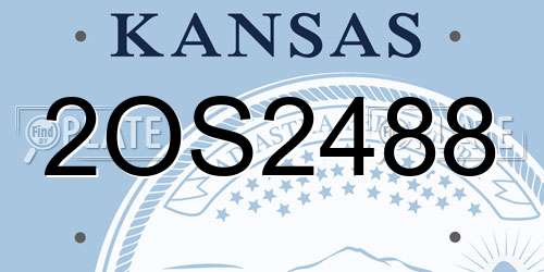 2OS2488 Kansas License Plate
