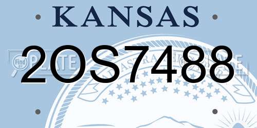 2OS7488 Kansas License Plate