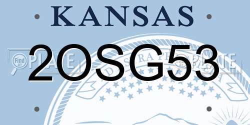 2OSG53 Kansas License Plate