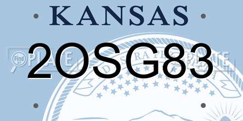 2OSG83 Kansas License Plate