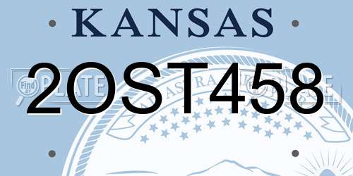 2OST458 Kansas License Plate