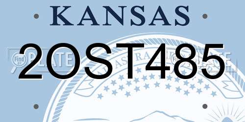 2OST485 Kansas License Plate